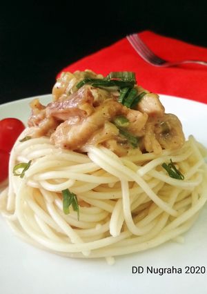 Foto resep Spaghetti with Chicken Stroganoff