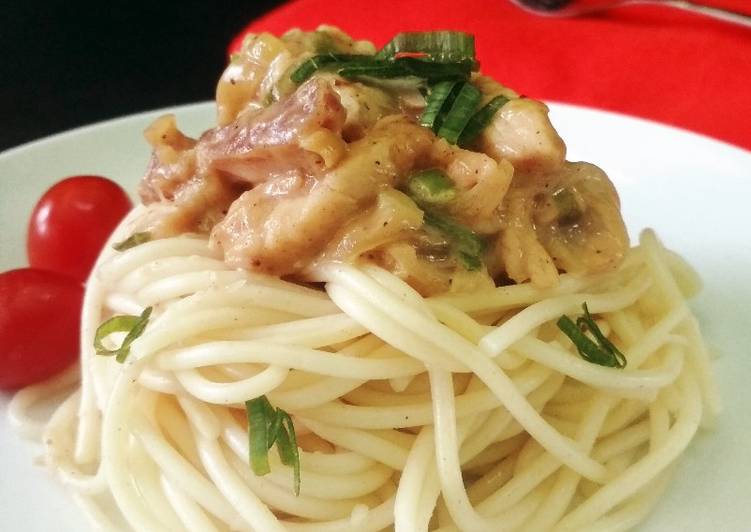 Cara Gampang Membuat Spaghetti with Chicken Stroganoff, Lezat Sekali