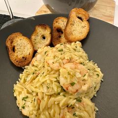 A picture of Shrimp Scampi With Orzo.