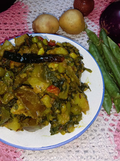 बैंगन पालक आलू मसाले वाली सब्जी (baingan palak aloo masale wali sabzi recipe in Hindi) रेसिपी मुख्य फोटो