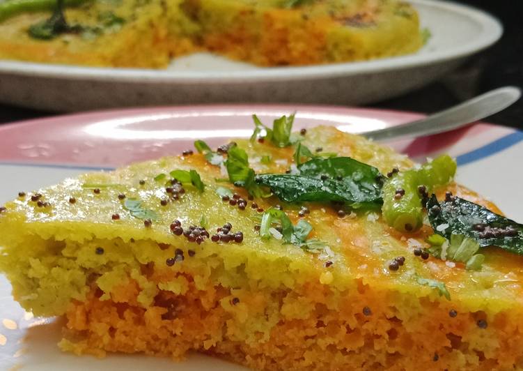 Simple Way to Make Super Quick Homemade Marble effect dhokla