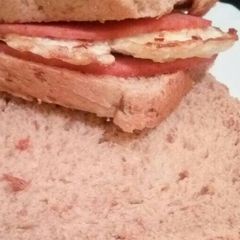 A picture of Egg and B/brawn sandwich.