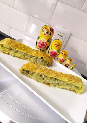 Una foto de Strudel de cebolla 🌟🌟🌟
