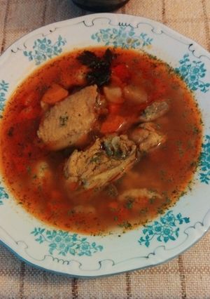 Csirke gulyás, rízslisztes galuskával. #gluténmentes recept fotója