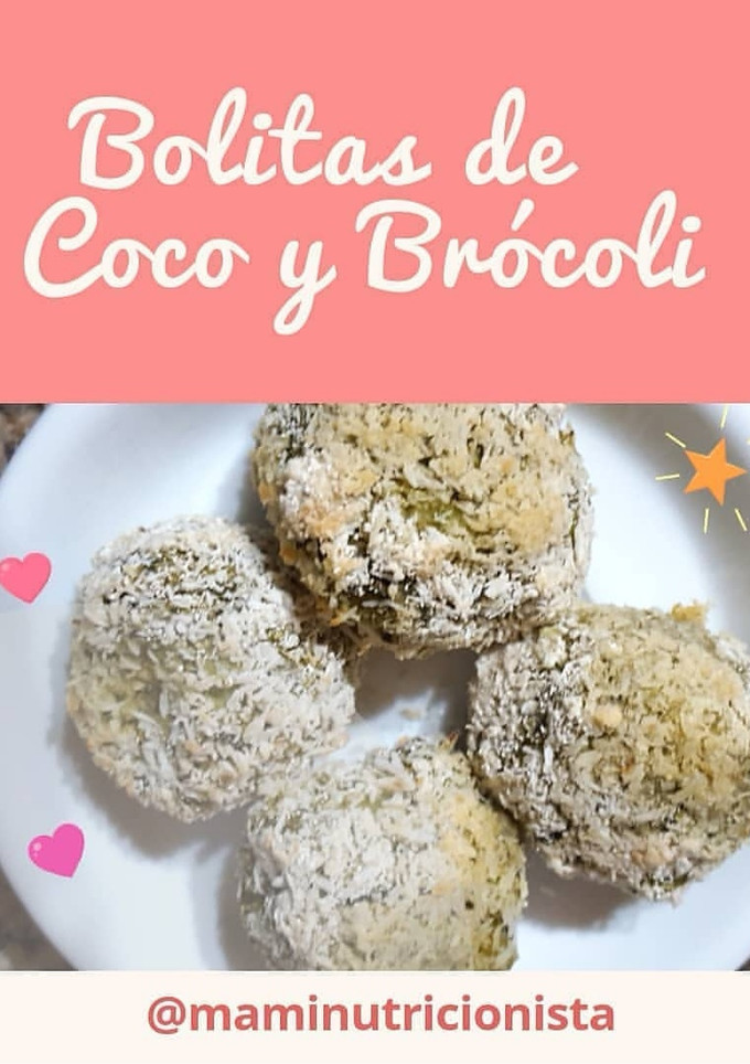 Una foto de 💗🍀bolitas de coco y brócoli 🍀💗