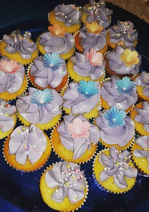 A picture of Soft and Moist Amazing Vanilla Cupcakes.