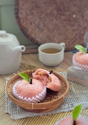 Foto resep Bakpao Apel Isi Custard Apel (dg Pewarna Angkak)