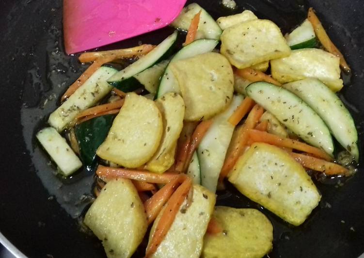 Resep Tumis zucchini veges + tahu, Enak Banget