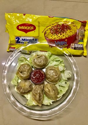 A picture of Maggi momos.
