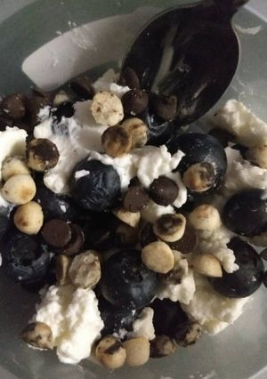 Una foto de Postre fácil 100 fácil y light 🎄🎆 vegetariano