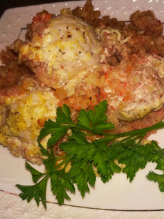 Фото Булгур с мясными шариками в томатно-сливочном соусе.