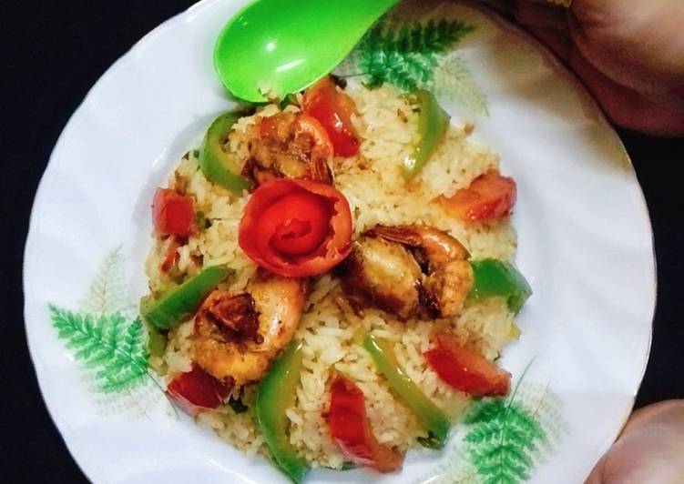 Prawn veggie leftover rice