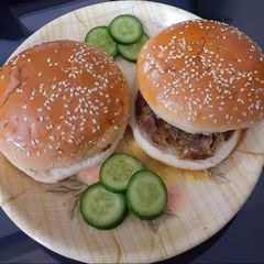A picture of Beef patty burger.