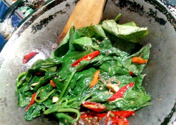 Ini dia! Resep  memasak Tumis Pedas Daun Ubi Jalar  istimewa