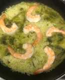 Arroz verde con camarones  🍤