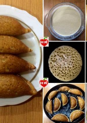 A picture of Katayef with Nuts filling.