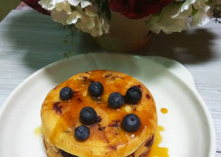 Cara Mudah Buat Blueberry Pancakes yang Sedap