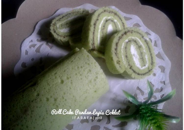 Roll Cake Pandan Lapis Coklat (2 telur saja)