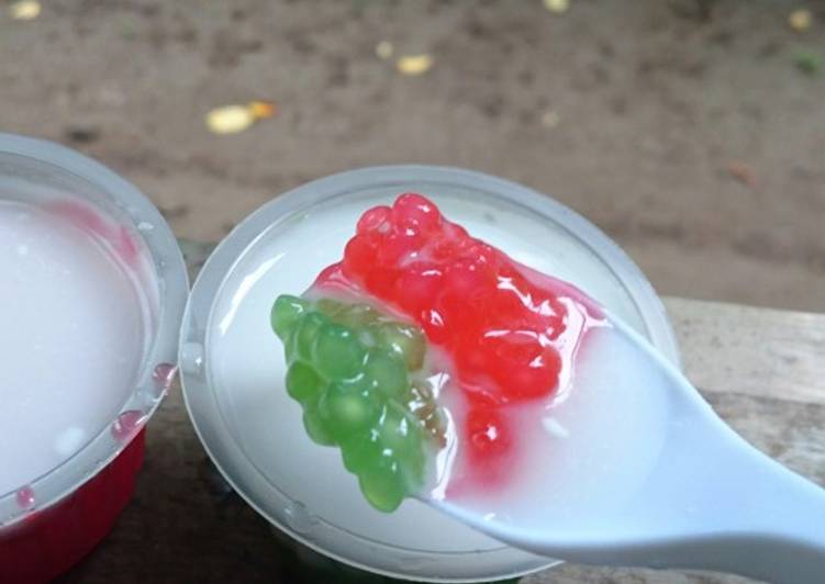 Bagaimana Membuat Bubur mutiara merah hijau yang Bikin Ngiler