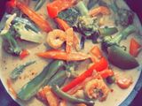 كاري الروبيان بالخضار 🍤🦐🥦🌶🥕🍲