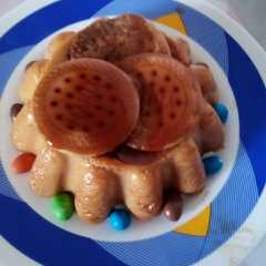Una foto de Flan de café y galleta