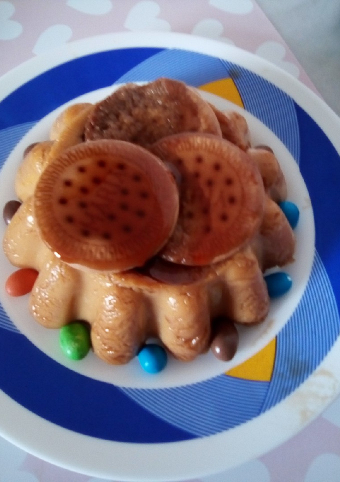 Una foto de Flan de café y galleta