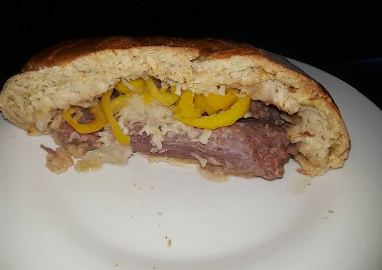 Easiest Way to Make Speedy Stuffed corned beef in pretzel bread