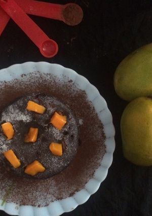 A picture of Mango Chocolate Layer Cake.