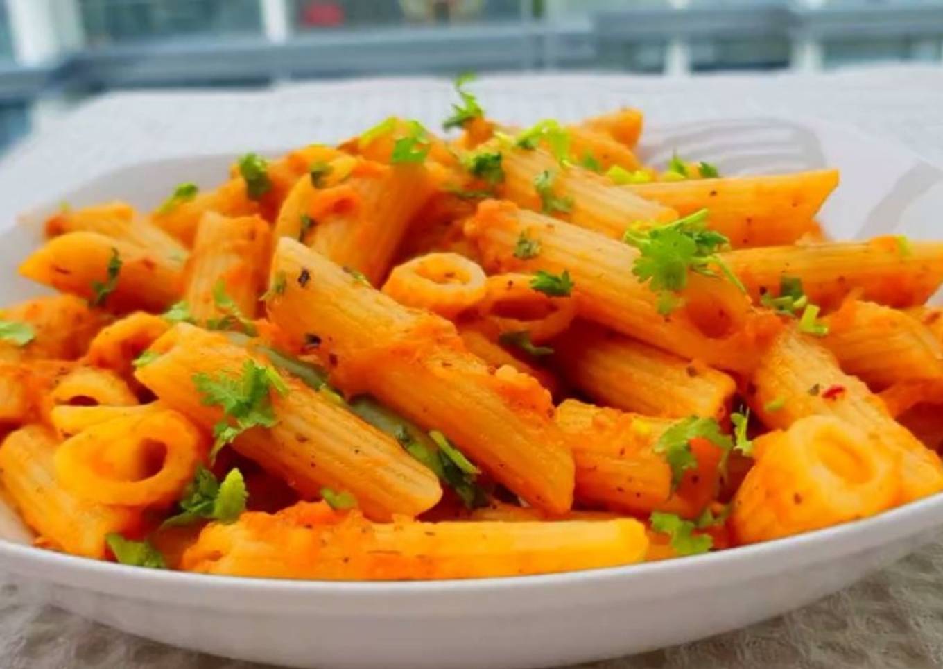 Red Sauce Pasta with Indian touch