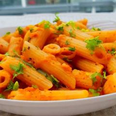 A picture of Red Sauce Pasta with Indian touch.
