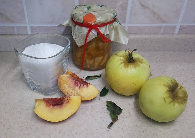 Джем из яблок с персиками #заготовки