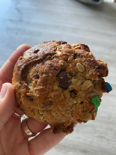 A picture of M&Ms chocolate cookies.