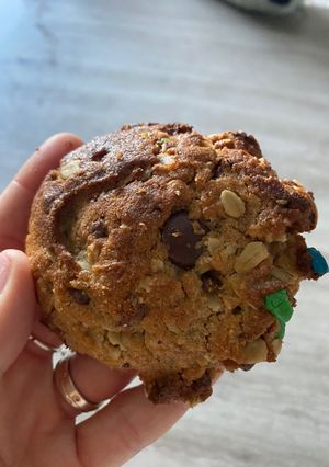 A picture of M&Ms chocolate cookies.