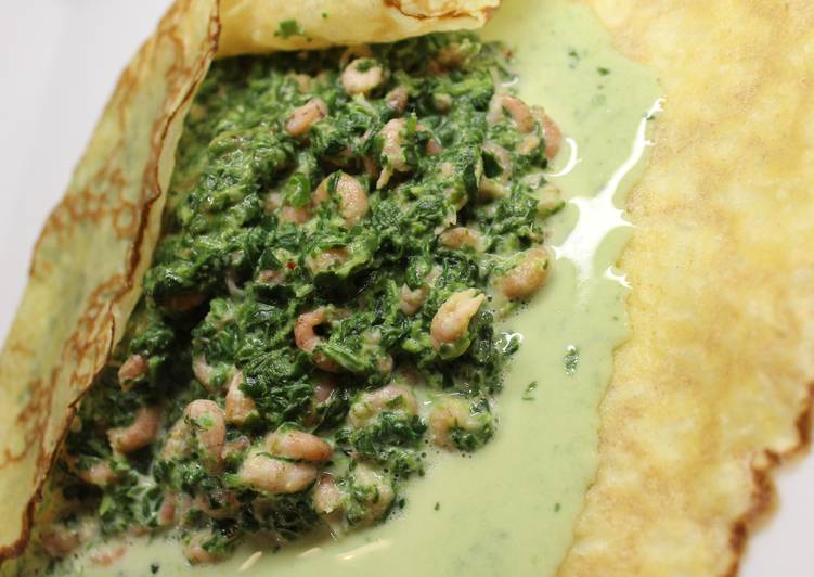 Comment Cuisiner Crêpes aux épinards et aux crevettes