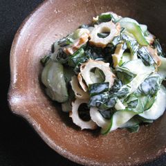A picture of Cucumber, Chikuwa & Wakame Mayo Salad.