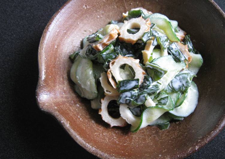 Recipe of Perfect Cucumber, Chikuwa & Wakame Mayo Salad