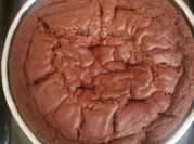 A picture of dark chocolate fudge cake
