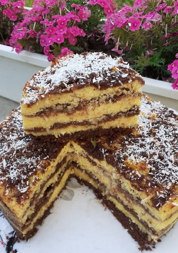 Сирно-кокосовий шоколадний тортик 🥥