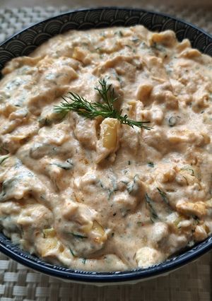 Tejszínes friss kapros vajbabfőzelék 🥣🥖 recept fotója