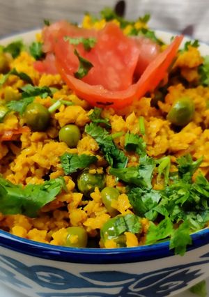 A picture of Onion tomato soya veg.