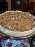 Tarta de proteína de soja, morrón y puerro