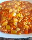 Guisito para el frío, con vegetales y arroz... #masconmenos