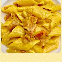 233 • Pasta  golosa con zafferano, cipolle e speck (e suggerimento per non bruciare il soffritto!)-レシピのメイン写真