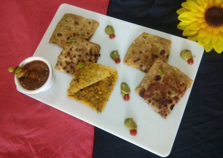 Moong Dal (Yellow Lentil) Stuff Parathas