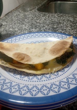 Una foto de Quesadilla de espinaca liviana