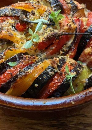 Une photo de 🧺Aubergines 🍆 façon provençale 🌶️🍃