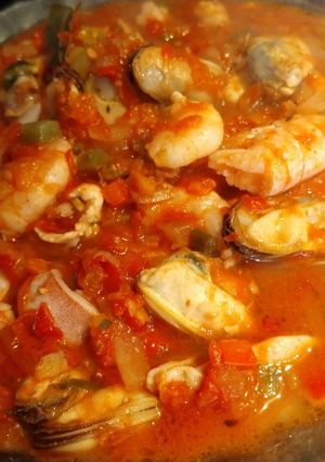 Una foto de Cazuela de mariscos