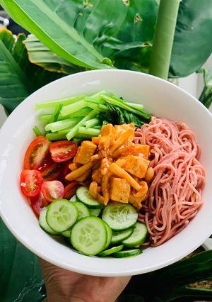 Hình của món Mì gạo lứt xào (healthy).