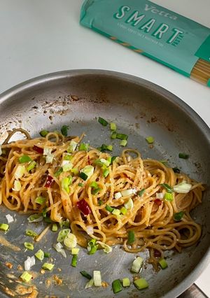 高纖食譜｜Vetta和風辣味噌義大利麵，減脂健身餐10分鐘搞定 的食譜成品照片