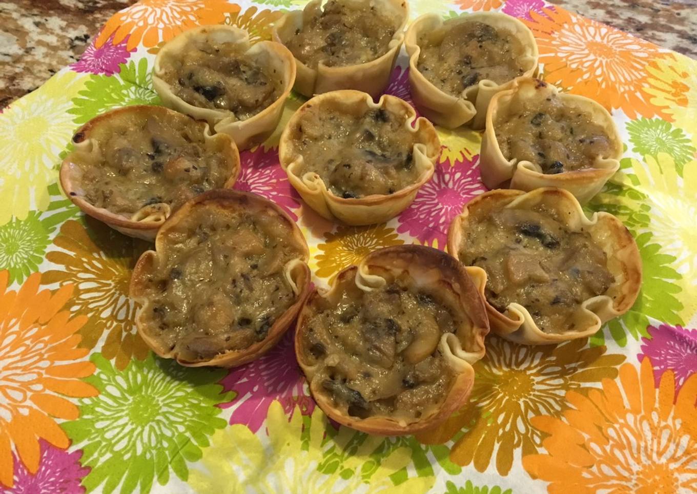 Tartaletas de champiñones y queso